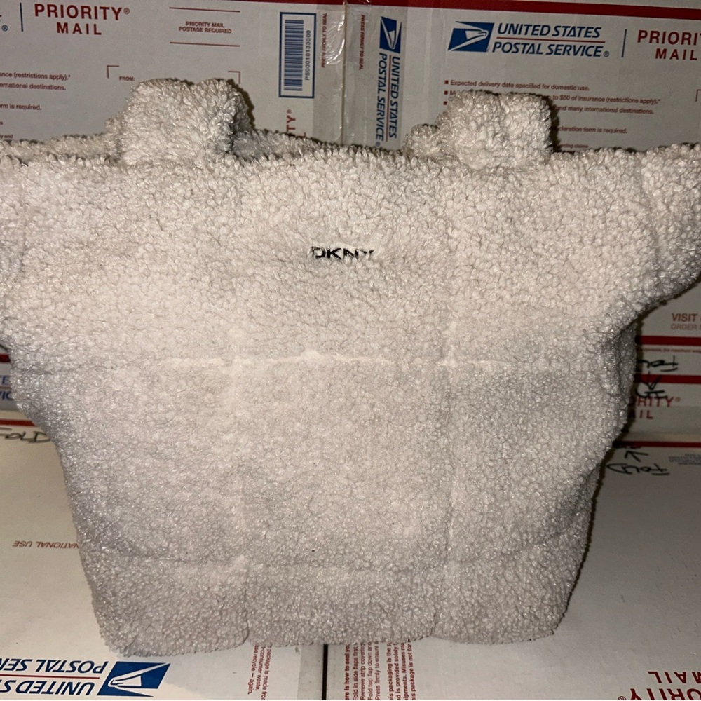 DKNY Cream Sherpa Tote Bag